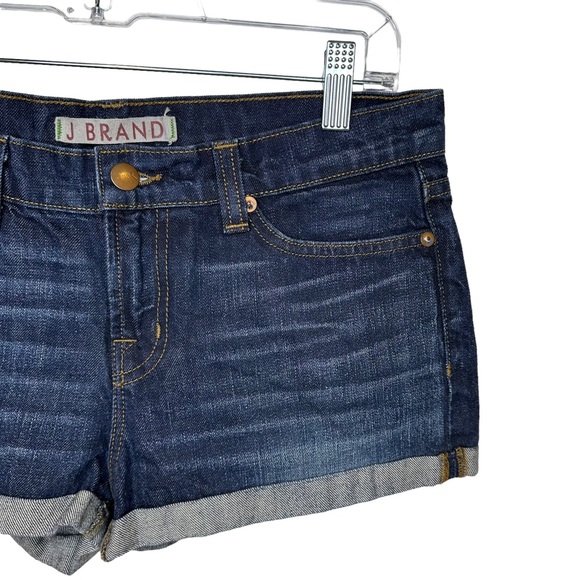 J Brand Jean Shorts Womens Cuffed Short Denim Stretch Mid Rise Dark Wash 26 - Picture 3 of 8